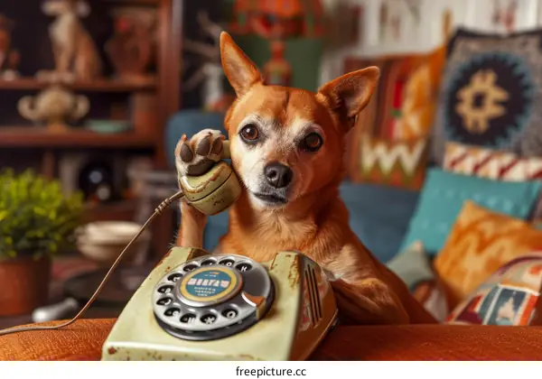 A Dog Holding a Phone