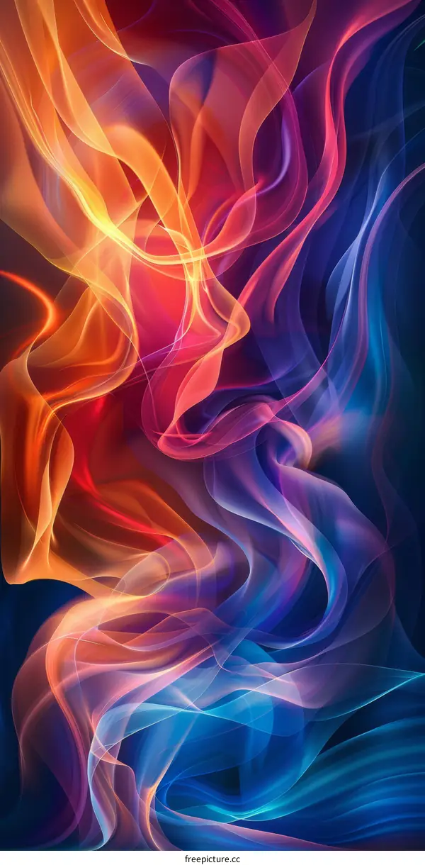 Abstract Colorful Flowing Lines Design