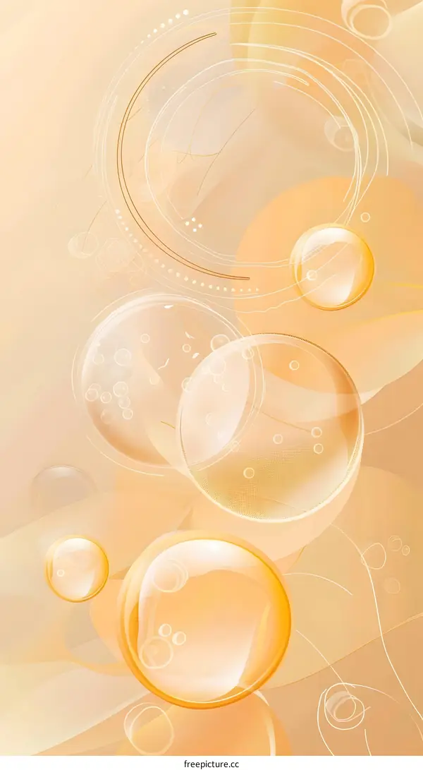 Abstract Golden Bubbles Illustration Background