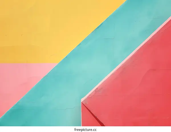 Abstract Geometric Wall with Three Colors
