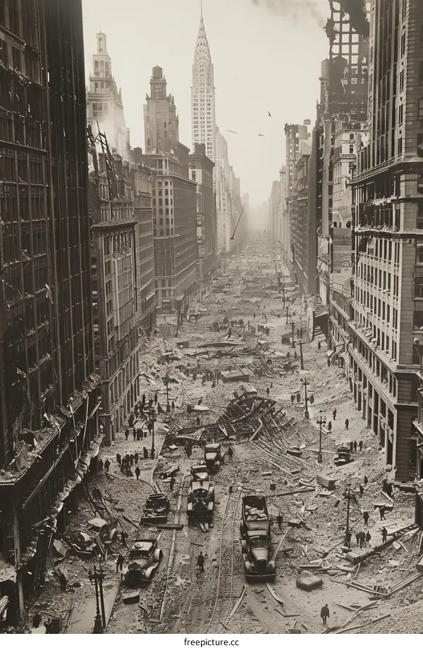 The aftermath of the Wall Street bombing of September 16, 1920