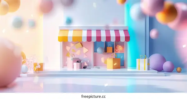 3d illustration of online shopping