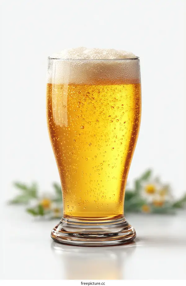 Refreshing Beer Glass with Foam