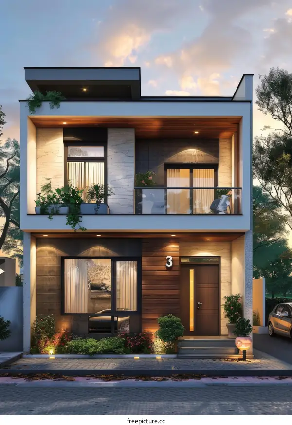 Modern House Exterior Design with Front Porch