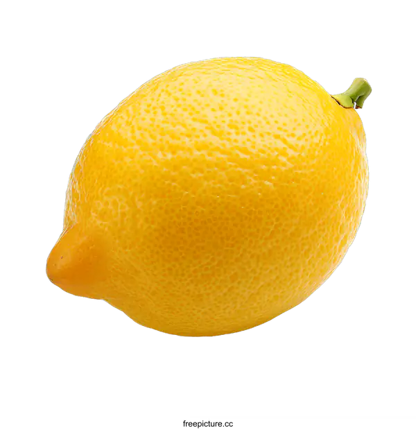 [Transparent Background PNG]Single Fresh Yellow Lemon Isolated on White Background