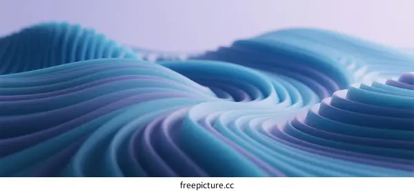 Abstract Blue Curved Patterns with Layered Geometric Design