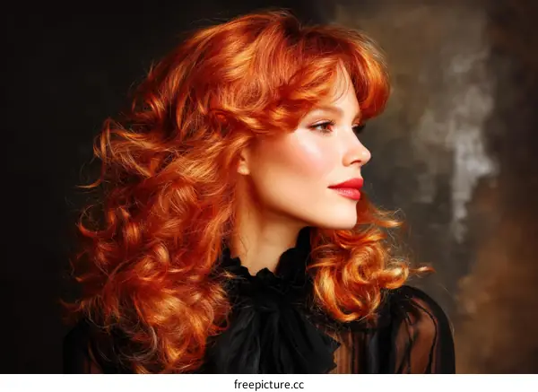 Gorgeous Red Hair Profile Portrait