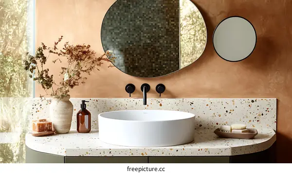 Modern Bathroom with Terrazzo Vanity
