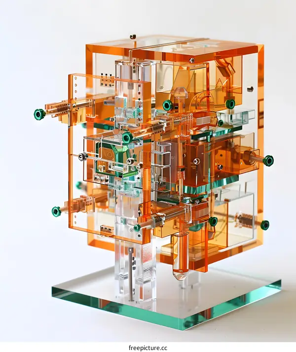 Abstract Sculpture Made of Transparent Acrylic