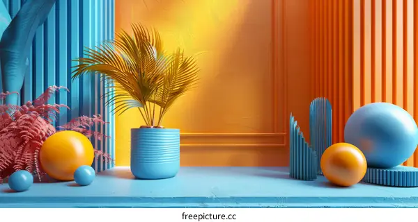Colorful Geometric Display of Tropical Plants