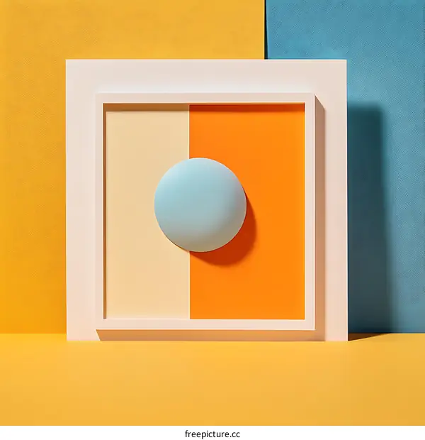 Abstract Minimalist Art with Circle and Colored Background