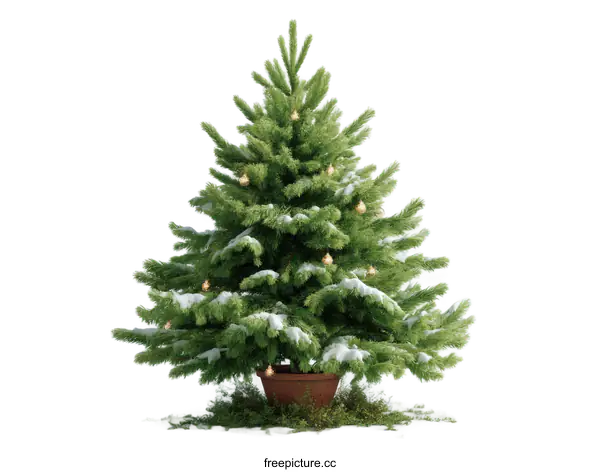 [Transparent Background PNG]Snowy Christmas Tree in a Pot