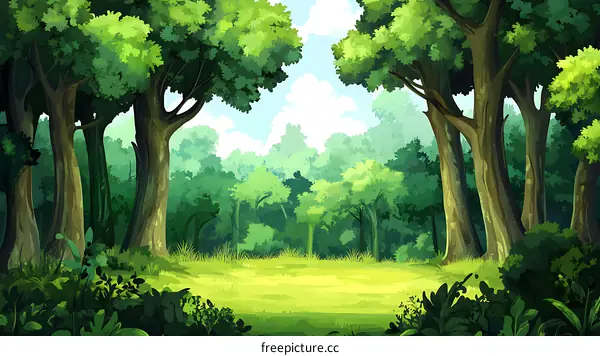 Green Forest Background Illustration