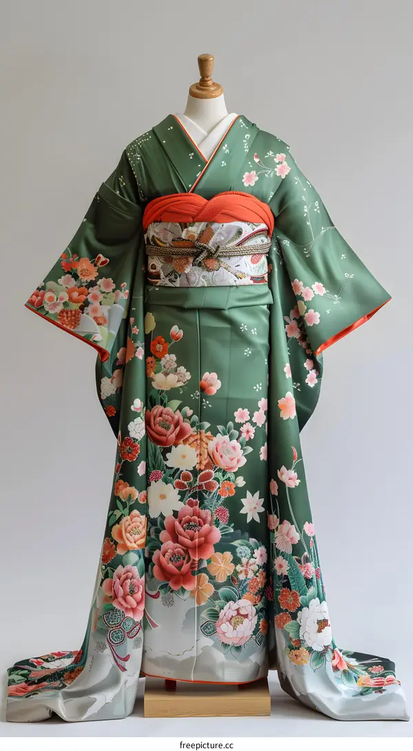 A kimono with a floral pattern