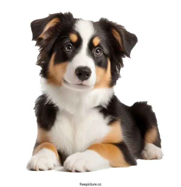 [Transparent Background PNG]Adorable Puppy Border Collie Mix Portrait