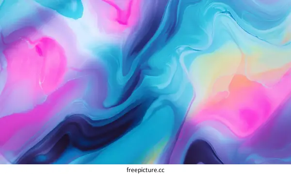 Abstract Colorful Liquid Painting Art