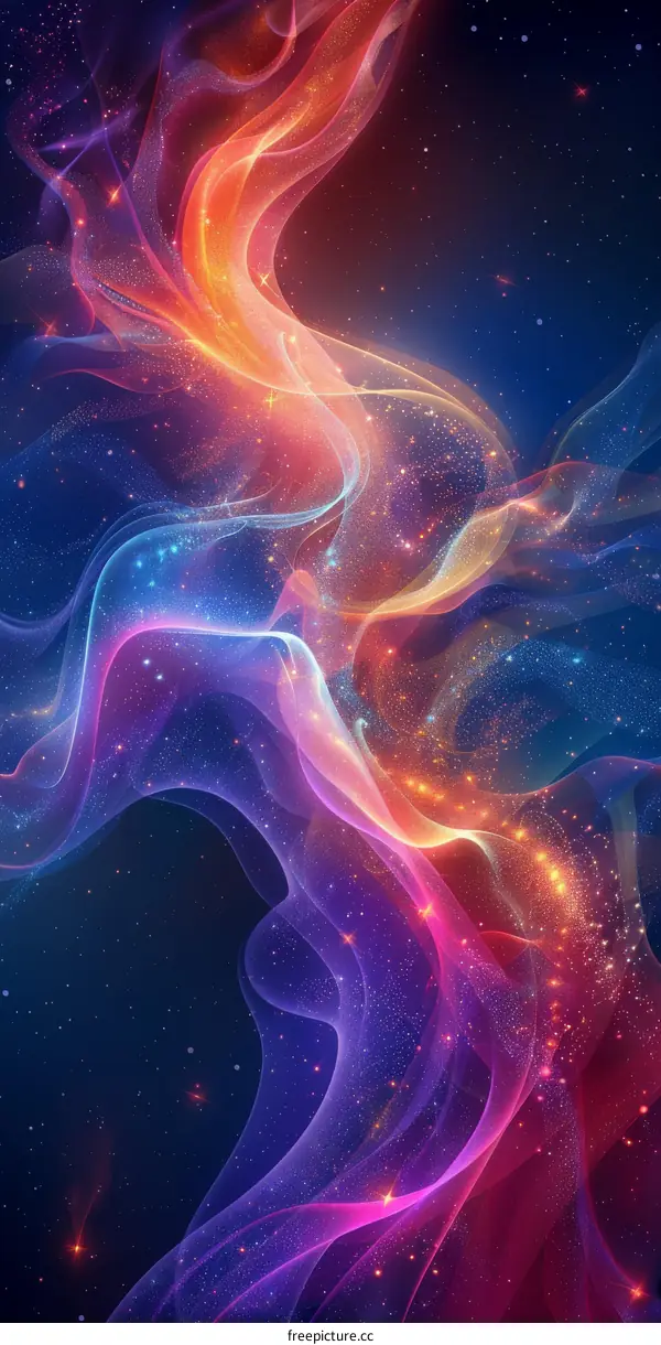 Abstract Colorful Nebula Space Art