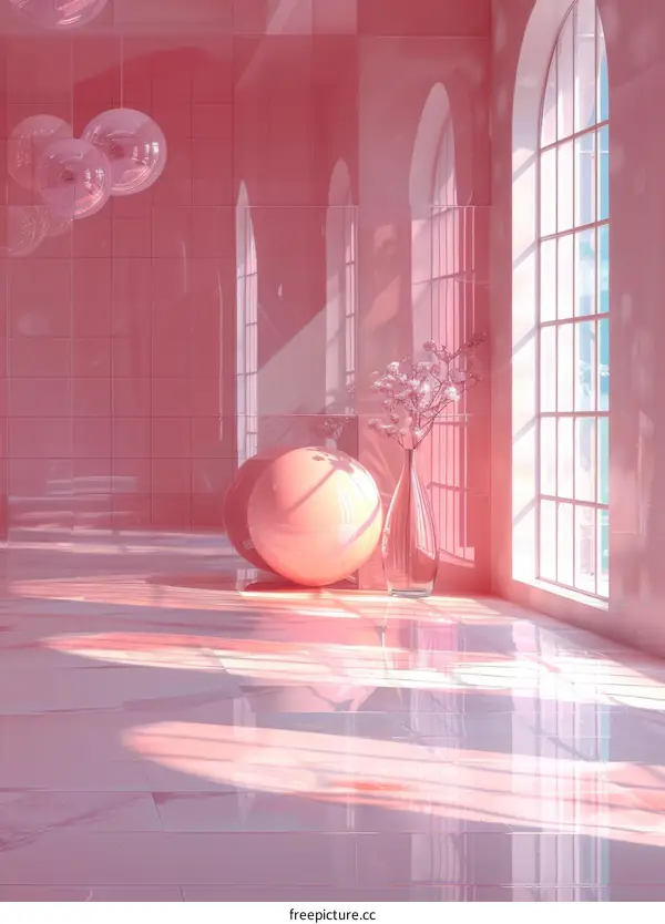 Pink Pastel Interior Design Illustration