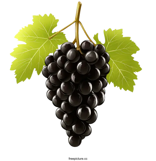 [Transparent Background PNG]Illustrative Cluster of Black Grapes