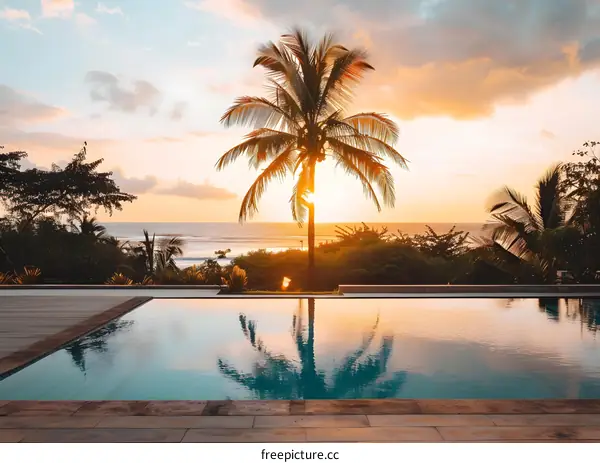 Sunset View from Tropical Pool