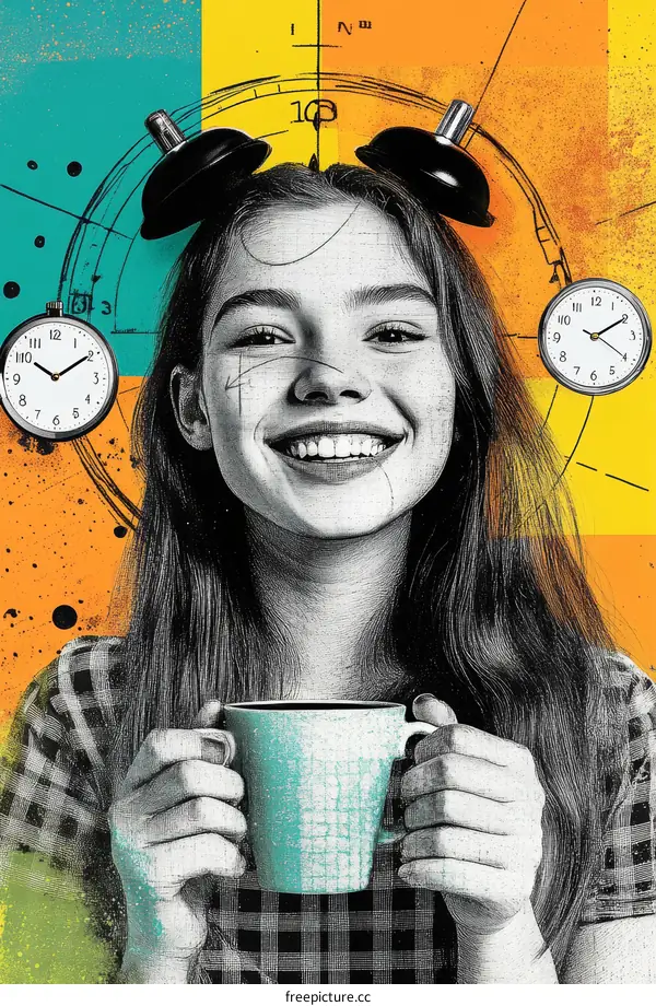 Time Management and Coffee Break Illustration