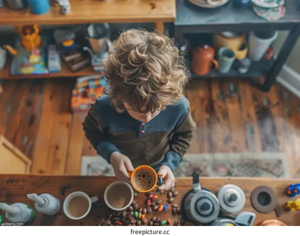 Little boy drinking from a cup