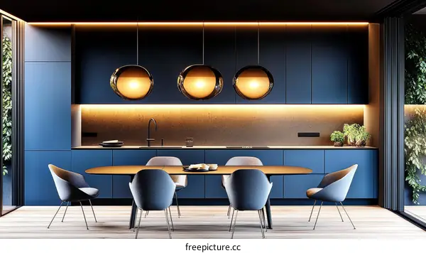 Modern Kitchen Dining Area Design Illustration