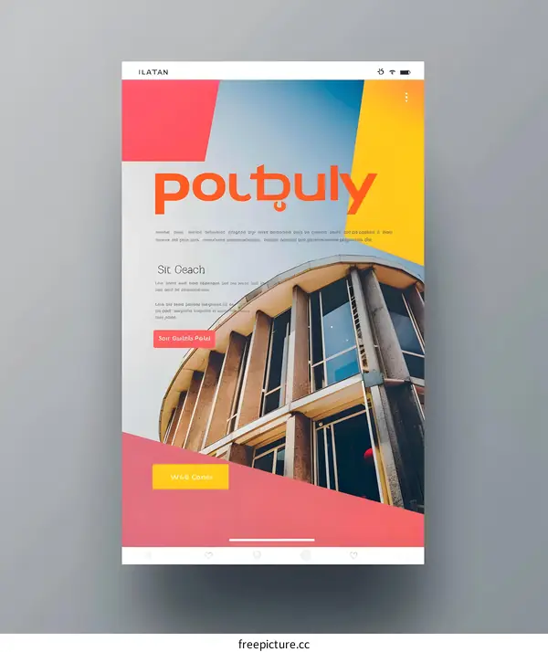 Modern Building Architecture Mobile App Design Template