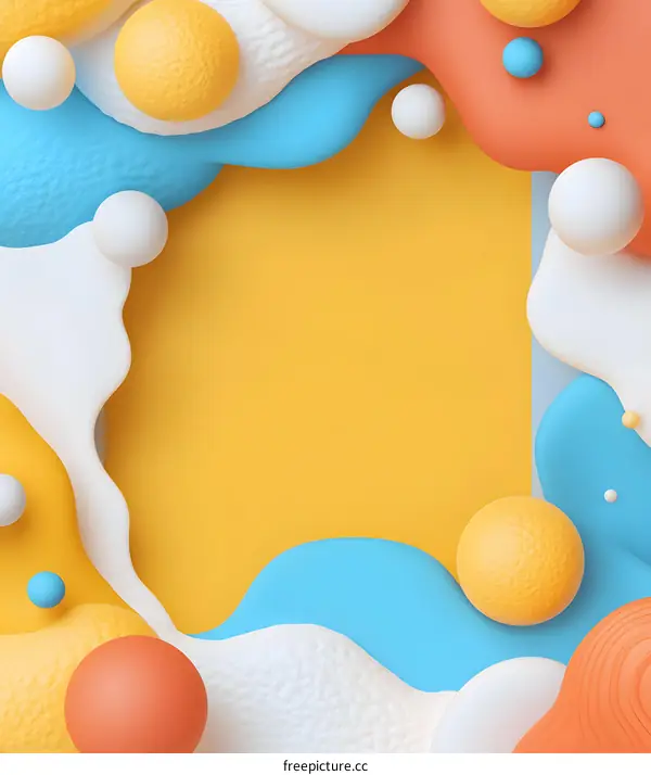 Abstract Background with Colorful Shapes and a Yellow Center