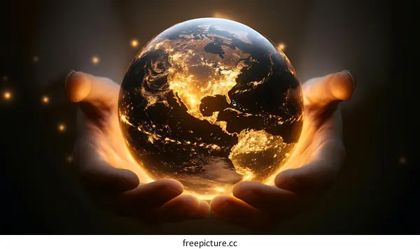 Earth Held in Hands: Global Unity