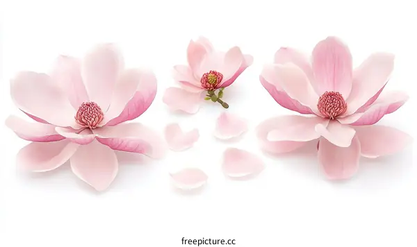 Delicate Pink Magnolia Flowers in Elegant Arrangement