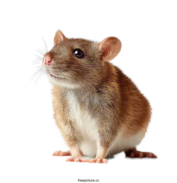 [Transparent Background PNG]Close-up Portrait of a Brown Rat