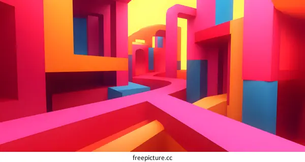 Abstract Geometric Shapes in Vivid Colors