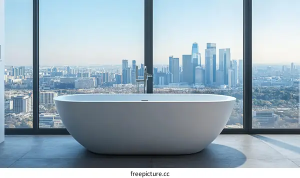 Luxury Cityscape Bathtub Interior Design