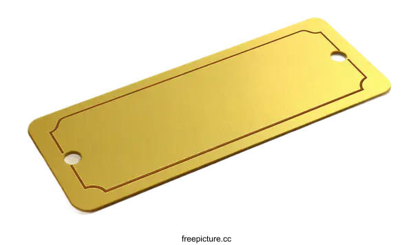 [Transparent Background PNG]Gold Rectangular Plaque with Ornate Border