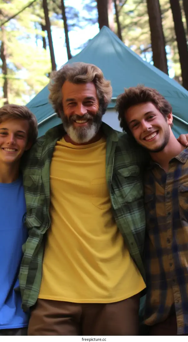 Happy Family Bonding in the Woods