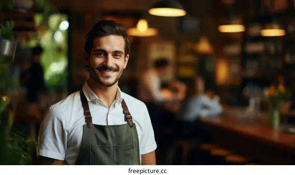 Portrait of a Smiling Male Coffee Shop Owner