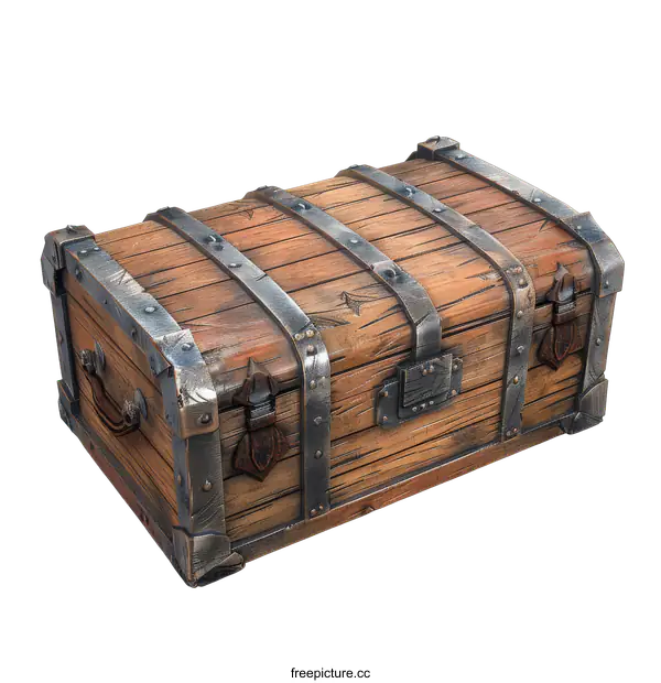 [Transparent Background PNG]Old Wooden Chest Isolated on transparent background