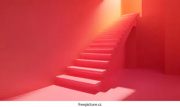 Pink Minimalist Staircase Architecture Abstract Interior Design
