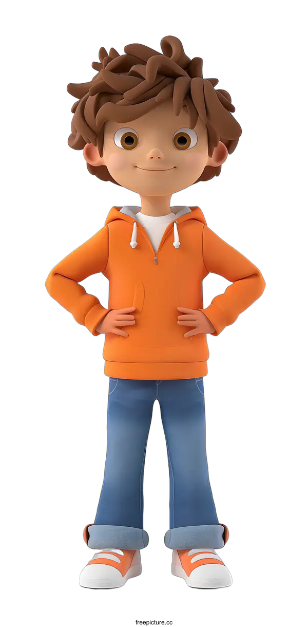 [Transparent Background PNG]3d cartoon character of a boy