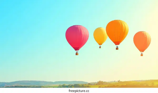 Colorful Hot Air Balloons on a Sunny Day