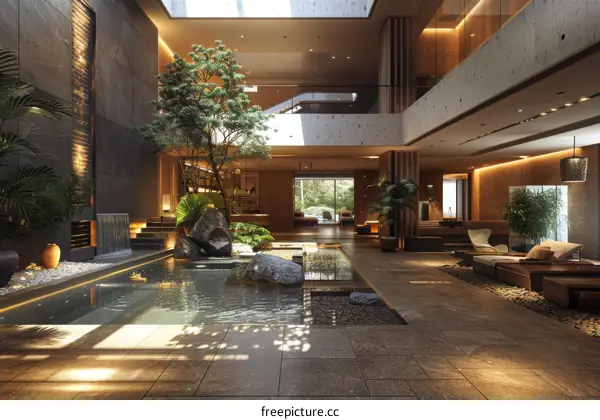Modern Luxurious Interior Design with Zen Garden