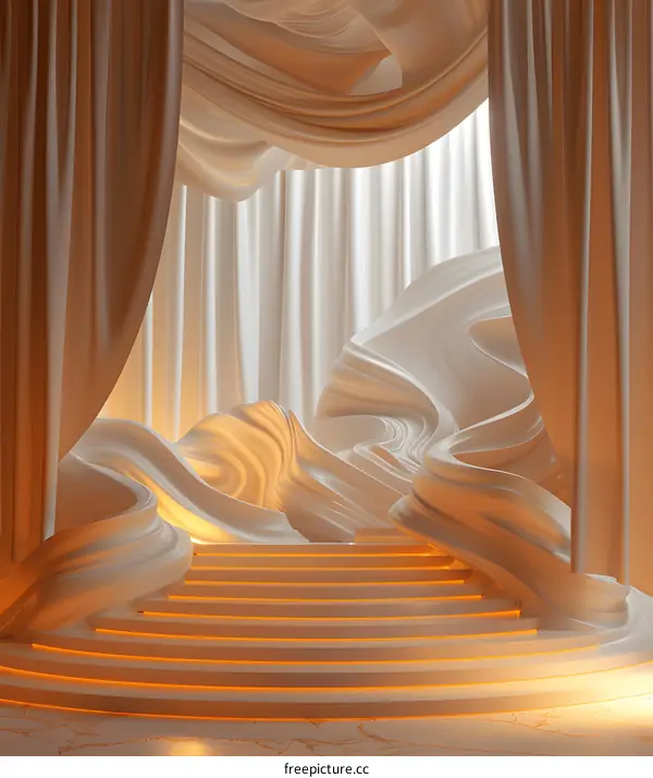 White Wavy Staircase and Archway Interior Design