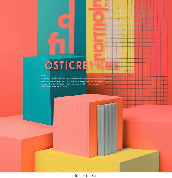 Abstract Geometric Shapes in Bright Colors