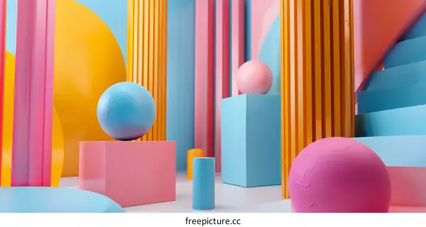 Abstract Colorful Geometric Shapes Background