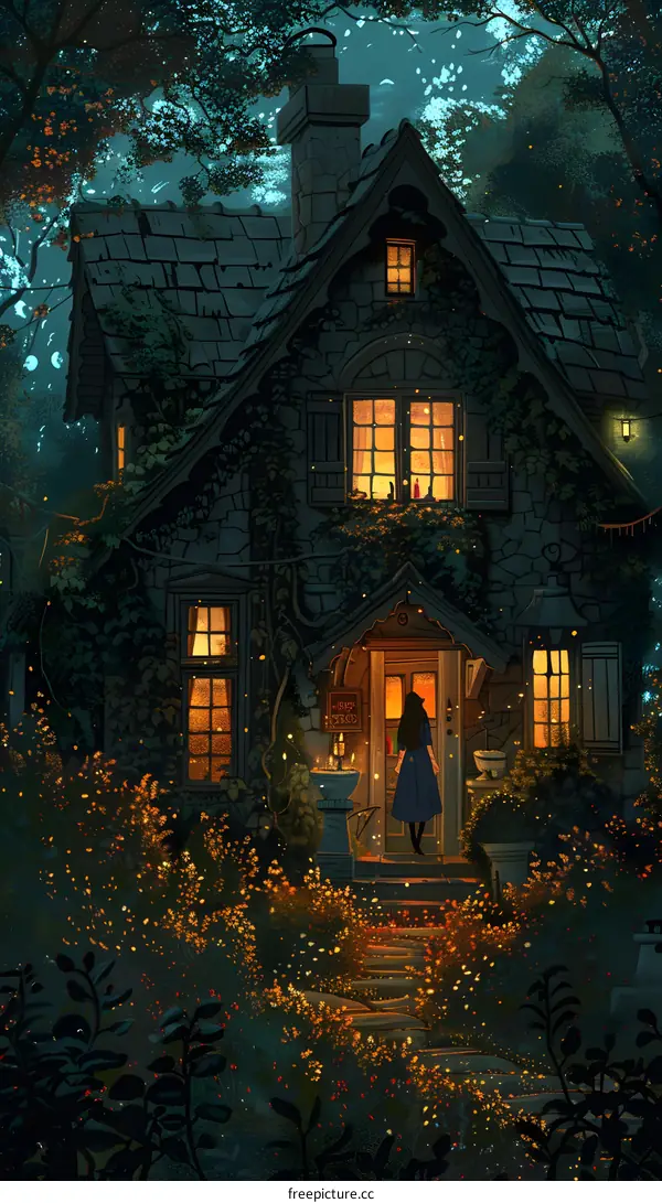 The witchs cottage in the woods
