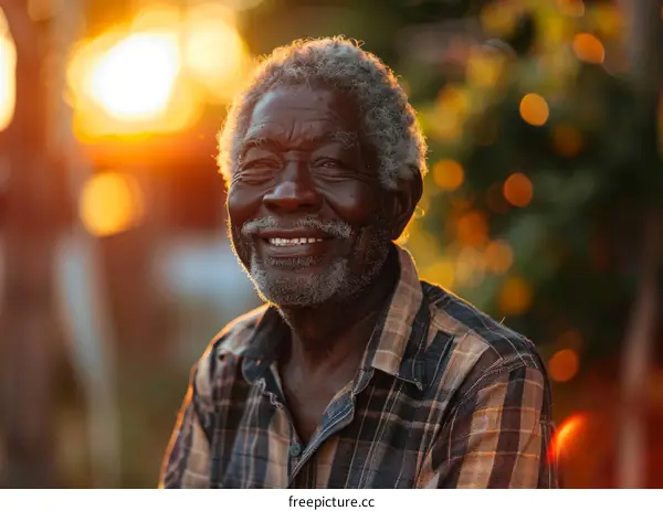 Portrait of an elderly African man smiling