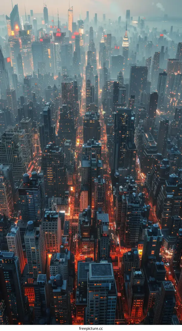 Futuristic Metropolis Cityscape at Night