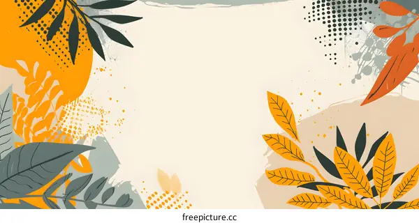 Abstract Autumn Leaves Background with Dotted Patterns