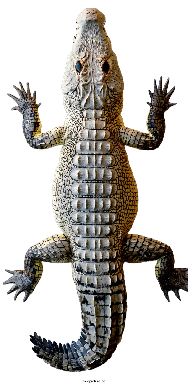[Transparent Background PNG]Close Up of a Crocodile with White Background